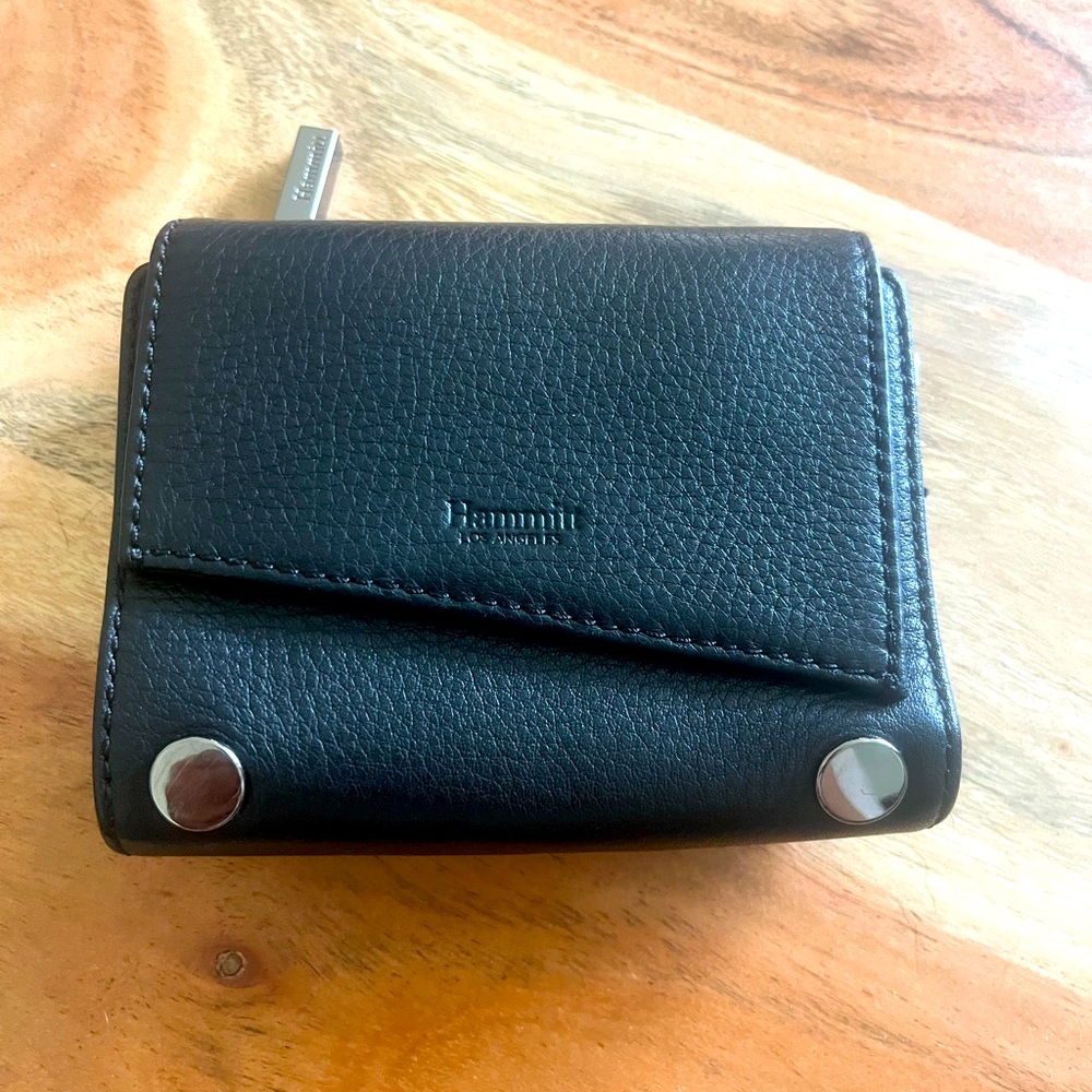 EUC Hammitt all leather Levy Small Checkbook Wallet in Black (no strap)